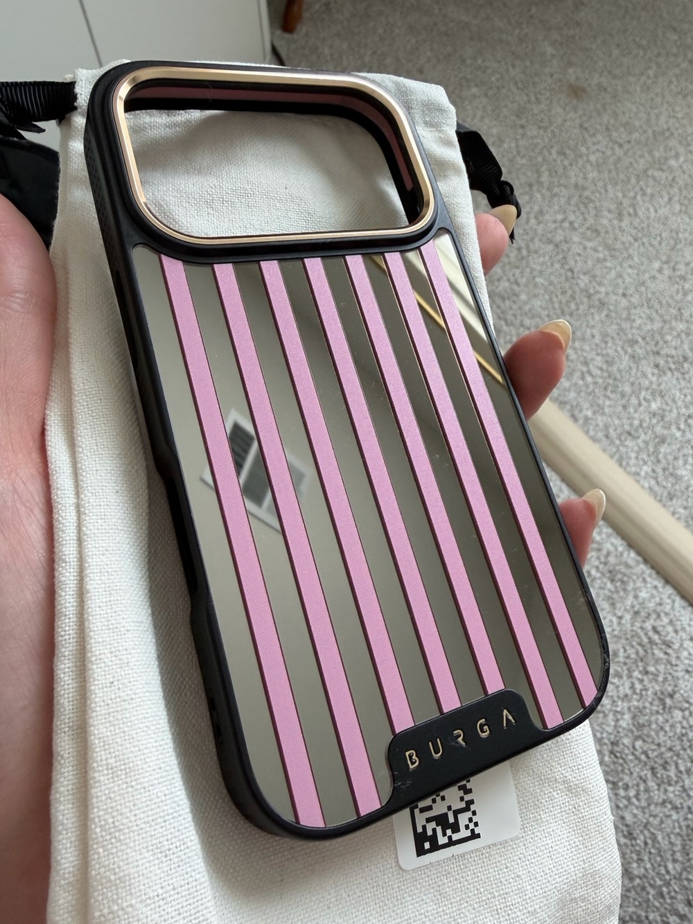Burga Pink Stripe Protective Phone Case